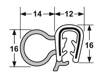 PWS060S - Pinchweld 66-004 Side Seal per mtr